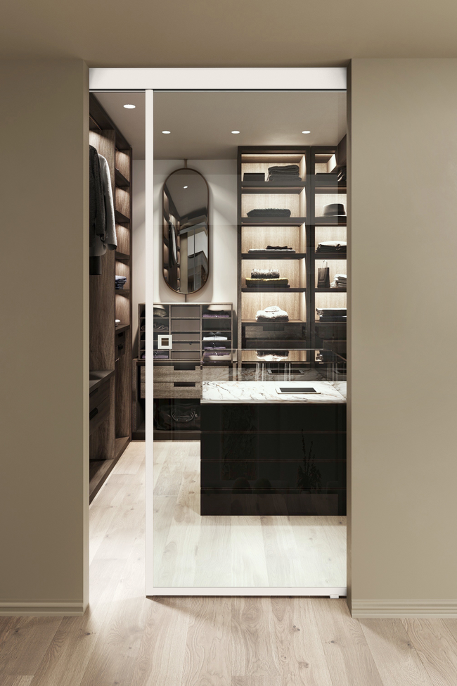 Takmonterad skjutdörr med softclose-mekanism Inne C1N New York