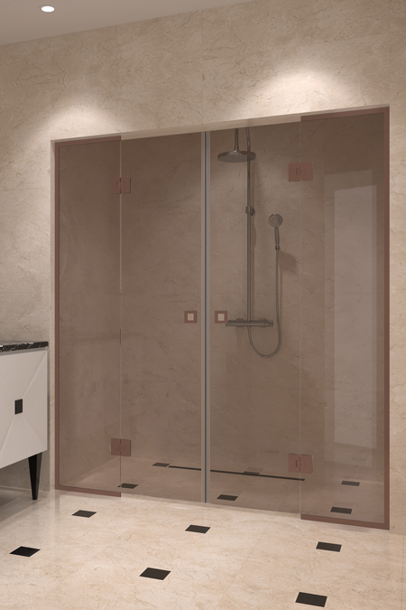 Nisch med vändbara pardörrar, som har fasta delar Vetro 554