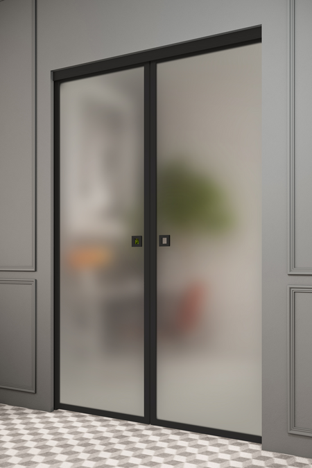 Pocketdoor parskjutdörrar med soft closing-mekanism Inne P2N New York