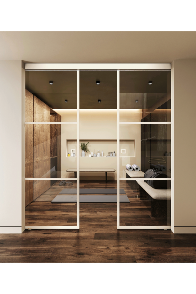 Ceiling mounted double sliding doors with soft closing Inne C2T Tokyo