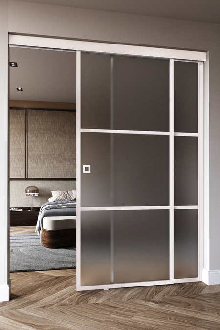 Sliding door with soft closing mechanism and fixed wall Inne C5T Tokyo