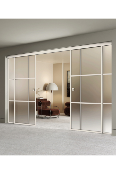 Double sliding doors with soft closing mechanism and 2 fixed walls Inne C4T Tokyo