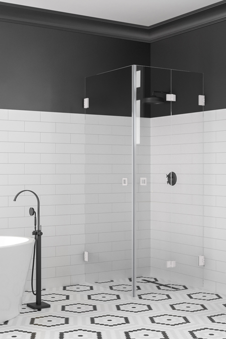 Duschhörn med vändbar och vikbar dörr Vetro 544 (512x513)