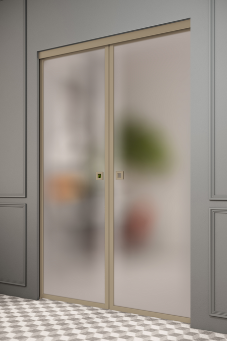 Pocketdoor parskjutdörrar med soft closing-mekanism Inne P2N New York