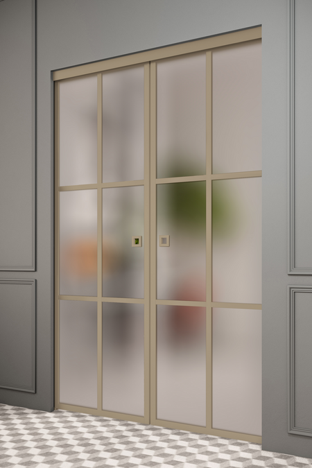 Pocketdoor parskjutdörrar med soft closing-mekanism Inne P2P Paris