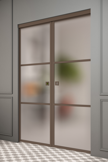 Pocketdoor parskjutdörrar med soft closing-mekanism Inne P2T Tokyo