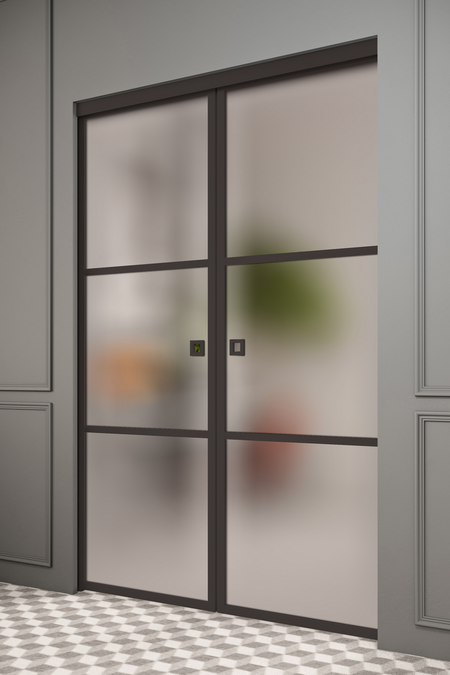 Pocketdoor parskjutdörrar med soft closing-mekanism Inne P2T Tokyo