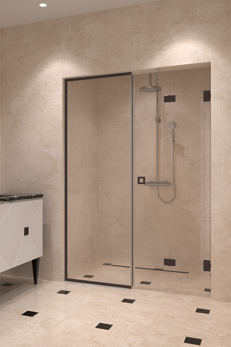 Nisch med fast vägg och vikbar dörr Vetro 550