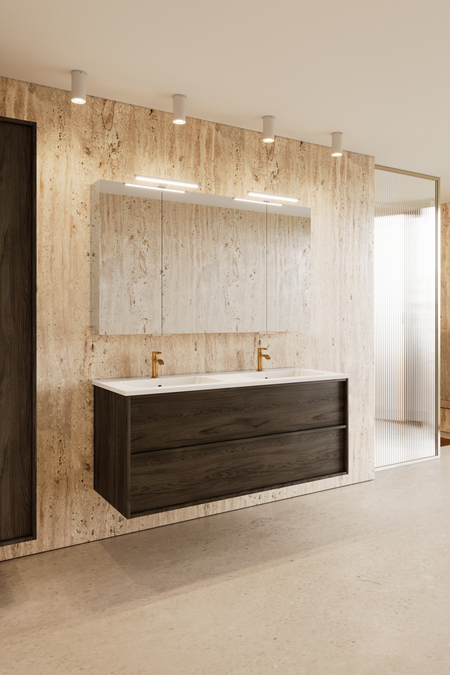 Cabinet with ceramic twin basin Casa H02