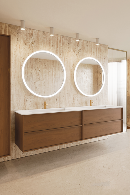 Double cabinet with Corian twin basin Casa H07