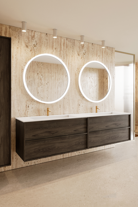 Double cabinet with Corian twin basin Casa H07