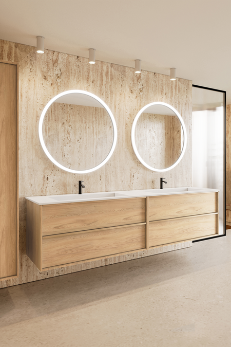 Double cabinet with Corian twin basin Casa H07