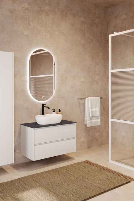 Cabinet with oval countertop basin Luna L12