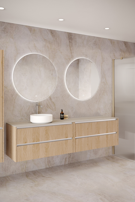 Double cabinet with round countertop basin Classic K04