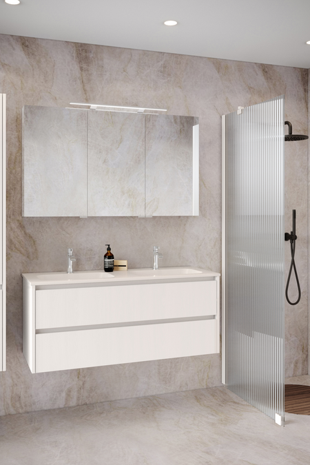 Cabinet with ceramic twin basin Classic K02
