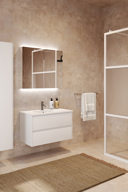 Cabinet with ceramic basin Luna L01