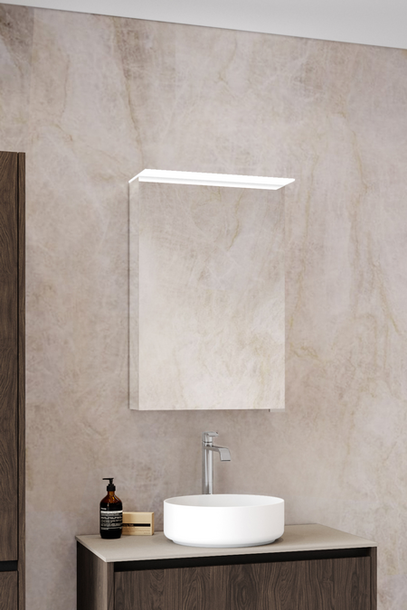 One door mirror cabinet with light visor Modena Q10