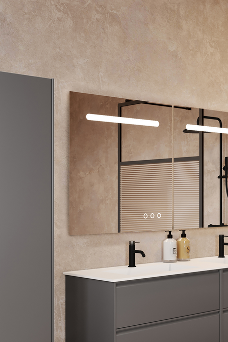 Rectangular mirror with surface light Trento U02