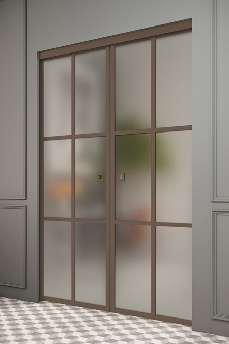 Pocketdoor parskjutdörrar med soft closing-mekanism Inne P2P Paris