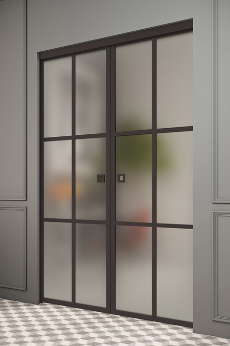 Pocketdoor parskjutdörrar med soft closing-mekanism Inne P2P Paris