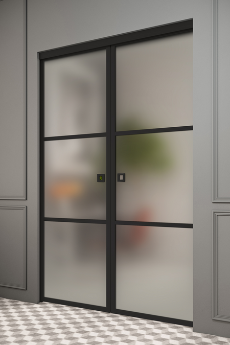 Pocketdoor parskjutdörrar med soft closing-mekanism Inne P2T Tokyo