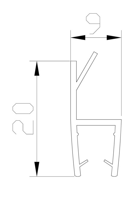  Seal for folding door, 2m