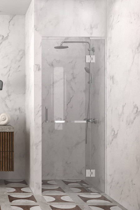 Vändbar duschdörr med inramad fast del Vetro 520