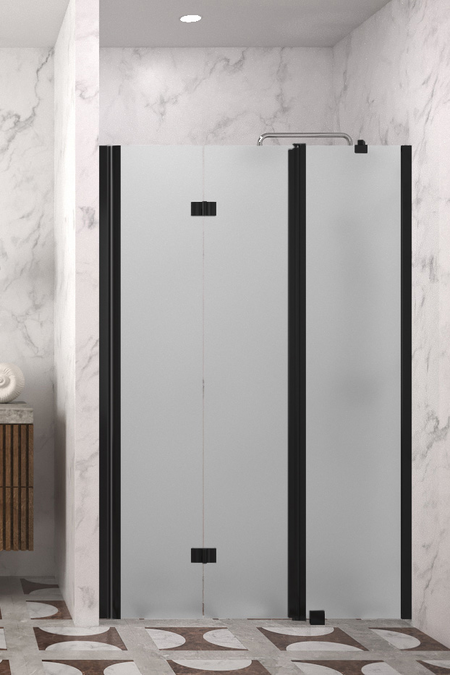 Vikbar duschdörr med fast del och magnetlåsning Infinia 236 (215+219)